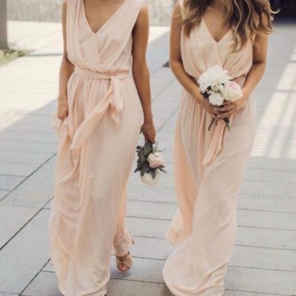 NWT Esther & Co Blush V Neck Evening Maxi Dress Size 12 - Picture 7 of 8